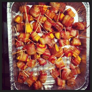 BACON WRAPPED SWEET POTATOES